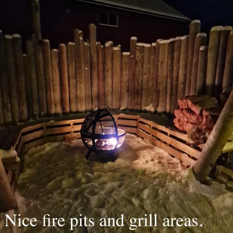 Fire pit and grill.